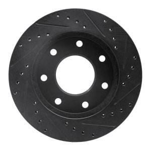 Ford F-250 Brake Rotor (1) - Front Left - R1 Concepts - Drilled & Slotted - Black - `97-`04